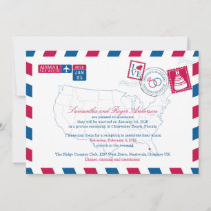 Invitation Réception de mariage par avion à Clearwater Beach 