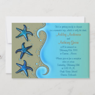Invitation Réception de mariage Paua Shell Starfish uniquemen