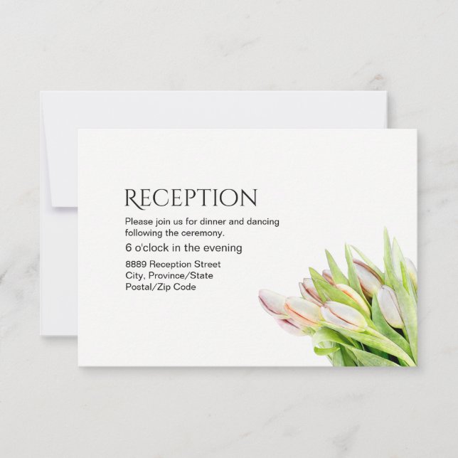 Invitation Réception de mariage personnalisée, tulipe (Devant)