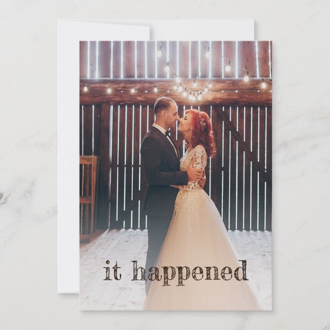 Invitation Réception de mariage photo rustique Boho (Devant)