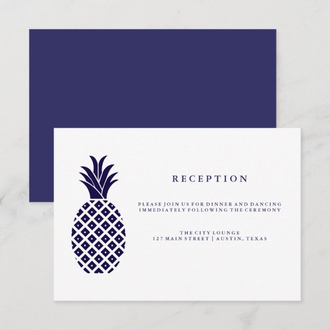 Invitation Réception de mariage pour ananas classique de la M (Devant / Derrière)