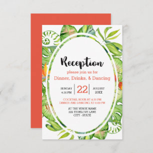 Invitation Réception de mariage pour germes de palme tropical