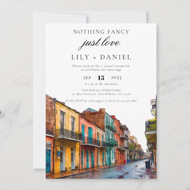 Invitation Réception de mariage pour une fugue à la Nouvelle- (Devant)
