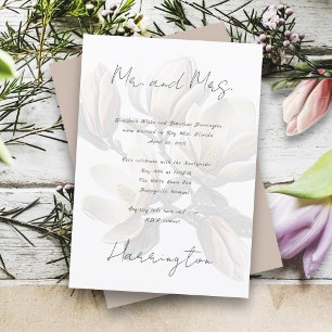 Invitation Réception de mariage privé sous magnolia du sud
