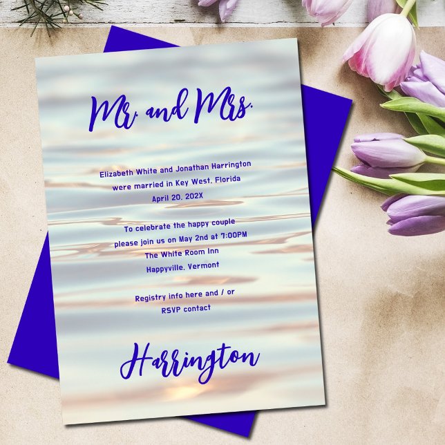 Invitation Réception de mariage privée uniquement fond d'eau (Créateur téléchargé)