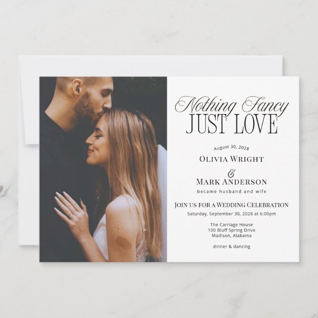 Invitation Réception de mariage, rien de fantaisiste, juste d (Devant)