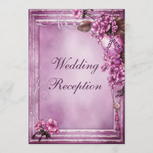 Invitation Réception de mariage romantique de cadre de coeur