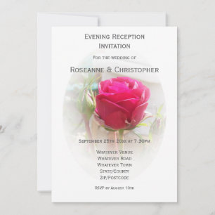 Invitation Réception de mariage rose