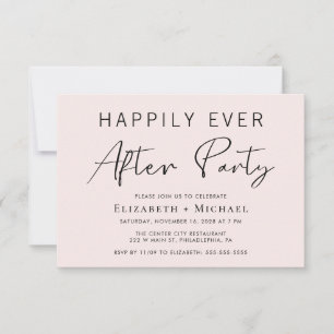 Invitation Réception De Mariage Rose Chic Après La Fête