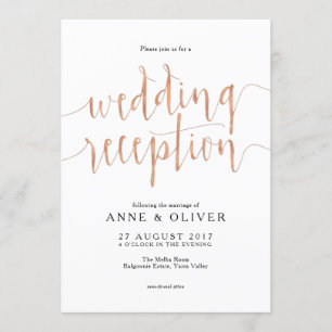 Invitation Réception de mariage rose Gold