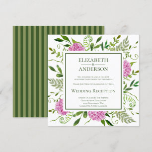 Invitation Réception de mariage rose Hydrangea