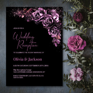 Invitation Réception de mariage rose Moody
