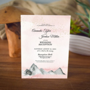 Invitation Réception de mariage rose Sunrise Mountain