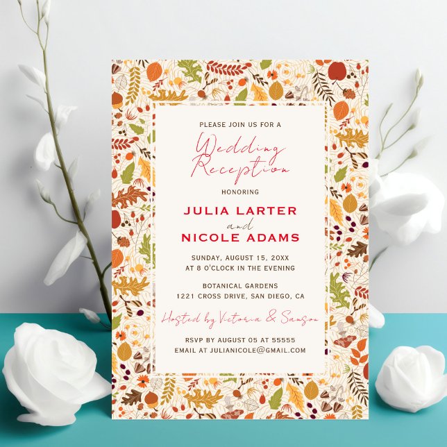 Invitation Réception de mariage rustique automnal Boho (Créateur téléchargé)
