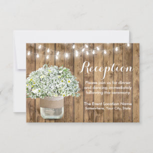 Invitation Réception de mariage rustique avec pot Mason de ba