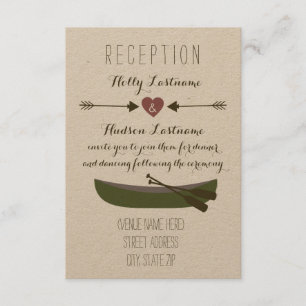 Invitation Réception de mariage rustique Canoë + Flèches