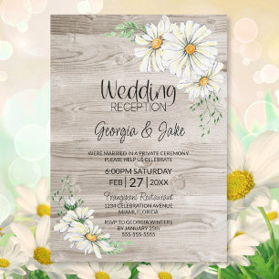 Invitation Réception de mariage Rustique en Bois de Grange av