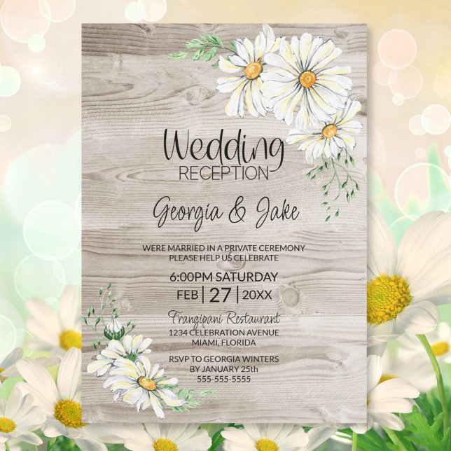 Invitation Réception de mariage Rustique en Bois de Grange av (Créateur téléchargé)