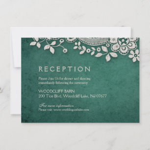 Invitation Réception de mariage rustique en dentelle vintage