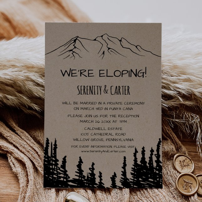 Invitation Réception de Mariage Rustique en Montagne (Créateur téléchargé)
