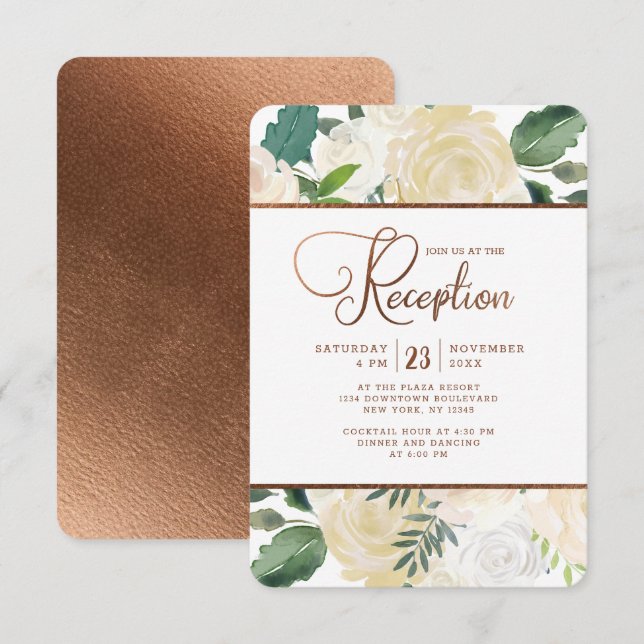 Invitation Réception de mariage rustique et champêtre Farmhou (Devant / Derrière)