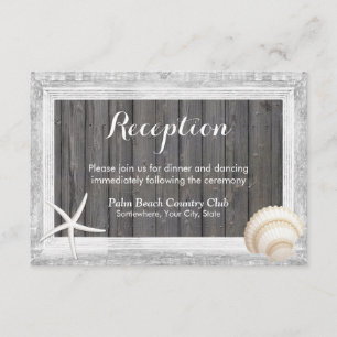 Invitation Réception de mariage rustique sur la plage avec ca