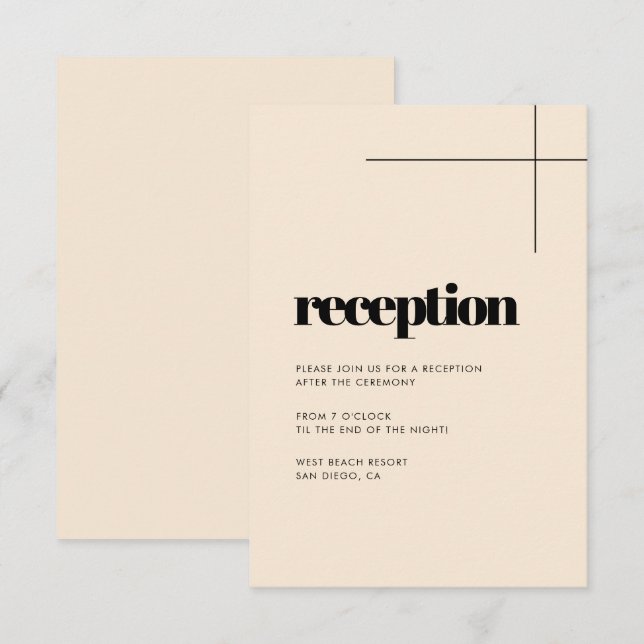 Invitation Réception de mariage simple élégante et chic (Devant / Derrière)