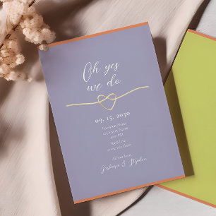 Invitation Réception de mariage simple violet