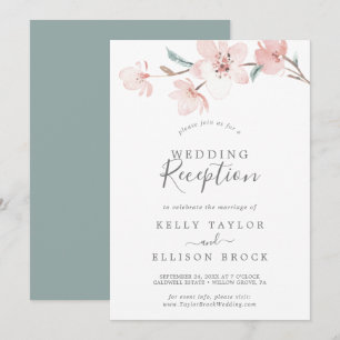 Invitation Réception de mariage sous les cerisiers en fleurs 