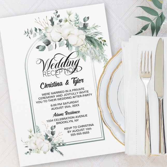 Invitation Réception de mariage sous une arche botanique d'eu (Créateur téléchargé)