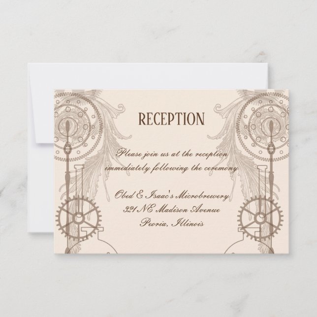 Invitation Réception de mariage Steampunk (Devant)