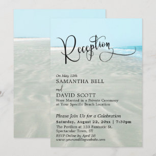 Invitation Réception de mariage sur la plage avec sable ondul