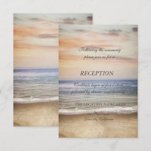 Invitation Réception de mariage sur la plage de sable ciel