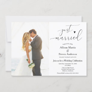 Invitation Réception de mariage tout juste mariés