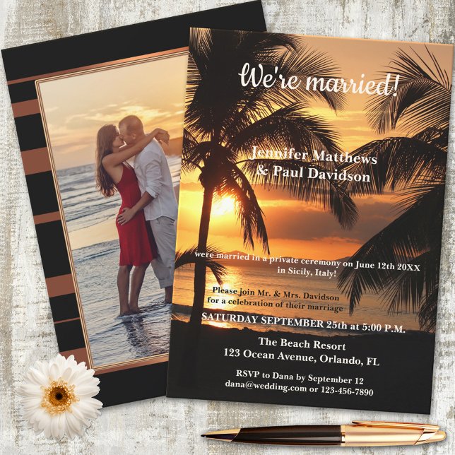Invitation Réception de mariage Tropcial Beach Photo Invitati (Créateur téléchargé)