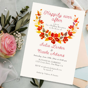 Invitation Réception de mariage tropicale au couleur orange b