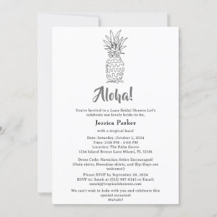 Invitation Réception de mariage tropicale hawaïenne sur le th