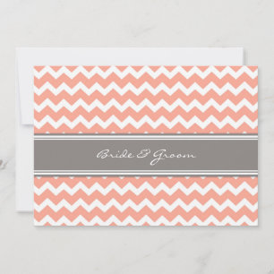 Invitation Réception De Mariage Uniquement Coral Gris Chevron