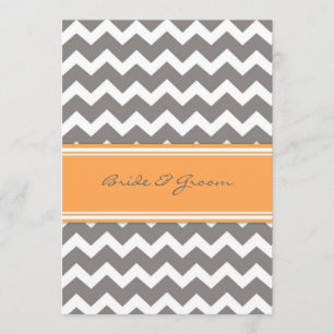 Invitation Réception De Mariage Uniquement Gray Orange Chevro