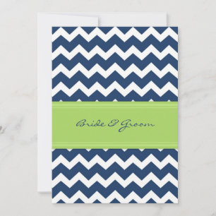 Invitation Réception De Mariage Uniquement Lime Blue Chevron