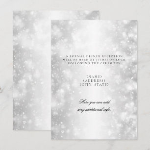 Invitation Réception de mariage uniquement lumières argentées