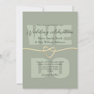 Invitation Réception de mariage Vert Sauge Moderne
