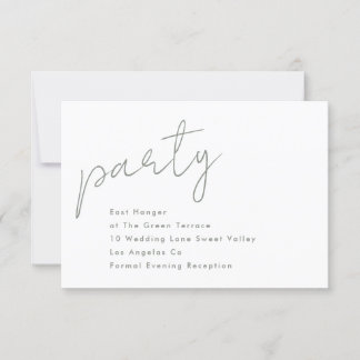 Invitation Réception De Mariage Verte De Fête Personnalisée M
