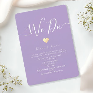 Invitation Réception de mariage violet