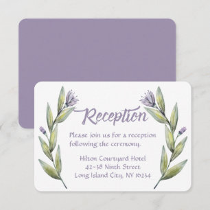 Invitation Réception de mariage violet Fleurs de laurier