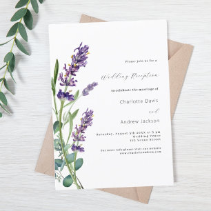Invitation Réception de mariage violet Lavender