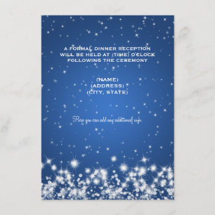Invitation Réception de mariage Winter Sparkle Bleu