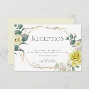 Invitation Réception de mariage   Yellow Peony Flowers