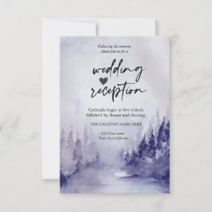 Invitation Réception de neige pour l'hiver violet