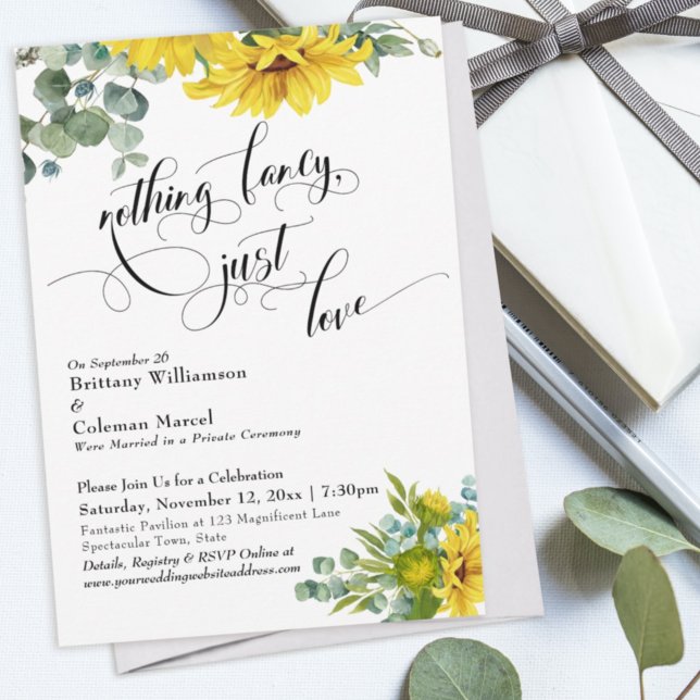 Invitation Réception de typographie élégante Eucalyptus Tourn (Créateur téléchargé)